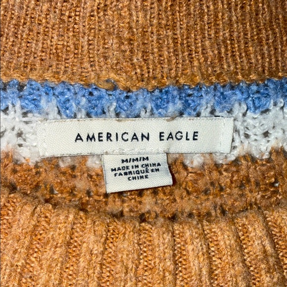 Striped Brown and Blue American Eagle Sweater - Picture 2 of 2